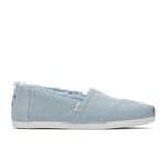 TOMS Women's Alpargata Loafer Flat, Pastel Blue Washed Denim, 8 UK