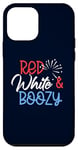 Coque pour iPhone 12 mini Red White & BOOZY Funny Drinking America 4 juillet USA Meme