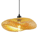 Schindora Suspension Luminaire Bambou,Chapeau RéTro En Paille LéGèRe Abat Jour Rotin CréAtivité Suspension Luminaire Tissage Lustre Cuisine Pour Restaurant Salon De Thé Chambre Salon Café,50Cm