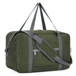 Narwey Sac de Voyage 40x20x25 Ryanair Cabine Bagage à Main de Voyage Pliable Sac de Cabine Avion Valise de Cabine Sac de Sport Sac Weekend 20L(Vert Militaire)