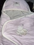 iDO 0-3 Months Pink & White Spot Velour Car Seat Wrap Pram Wrap New Tags 