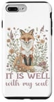 Coque pour iPhone 7 Plus/8 Plus It Is Well With My Soul Religieux Christian Fox Cottagecore