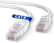 Câble Ethernet 20m,Reseau LAN Cable Ethernet Cat 6 Haut Debit Pour une Connexion Internet Rapide et Fiable|Cable Ethernet Connecteur AWG24,Câble RJ45 UTP CCA (20 Mètres,Blanc)