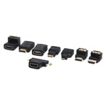 7 pièces/lot 1080P HDMI ensemble de connecteurs HDMI femelle vers Mini HDMI adaptateur d'extension mâle convertisseur pour HDTV caméra MP4 MP5