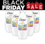 Dove Invisible Dry Colors Roll-On Deodorant 50ml 3, 6 Pack