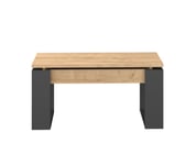 Table basse avec plateau relevable COSMIT imitation chêne et noir