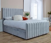 Eleganza Sophia Divan Ottoman with matching Footboard Plush Superking Bed Frame - Silver