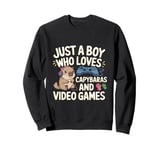 Capybara rodent videos games graphic apparel for boy Sweatshirt