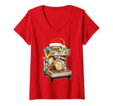 Womens Barista Coffee Lover Coffee Maker Maschine Christmas Xmas V-Neck T-Shirt