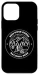 Coque pour iPhone 12 mini Parc national de New River Gorge, camp, montagne, feu, arbre, lune