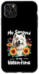 Coque pour iPhone 11 Pro Max Sunflowers Valentine's Day Samoyed Dog Sammies