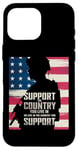 Coque pour iPhone 16 Pro Max Soutenez votre pays Soldat patriotique Soldat du drapeau