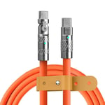 Usb À Type C Fil Rette Pd Charge Rapide Rette Usb-C Mobile Téléphone Données Directions 180 Résistant Rotatif Câble Pour Iphone Samsung Téléphone - Type Orange-2m