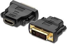 Adaptateur DVI mâle vers HDMI femelle | Dual Link (24 + 5 broches) | Adaptateur bidirectionnel DVI | 1080P Full HDTV | Compatible avec PS3/PS4, TV Box, BLU-Ray, Projecteur | Noir.[V1245]