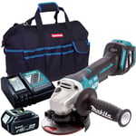 Makita DGA467Z 18V Brushless 115mm Angle Grinder 1 x 5.0Ah Battery Charger & Bag