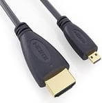 3 m/4,9 m High Speed Micro HDMI (type D) vers HDMI (type A)-Laisse pour connecter Samsung Galaxy 2 Camera (EK-GC200) appareil photo vers TV,HDTV,LCD,Plasma,moniteur avec port HDMI-Premium Gold Câble