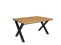 Skraut Home - Table à Manger | 6 Personnes | 140 | Robuste et Stable grâce à sa Structure et aux Pieds Solides | Idéal pour Les rassemblements de Famille | Chêne | Style Industriel