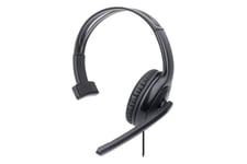 Manhattan 179874 hovedtelefoner/headset Ledningsført Kontor/Callcenter USB Type-A Sort