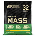 Optimum Nutrition Serious Mass Protein Powder High Calorie Mass Gainer with Vitamins, Creatine and Glutamine, Banana, 16 Servings, 5.45 kg, Packaging May Vary