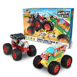 Hot Wheels By Bladez Toyz Monster Trucks Build Kit - Crash Zone Twin Pack with Pull Back Action & Stunt Ramp - Hot Wheels Maker Kitz for Kids - Easy-to-Build, Eco-Friendly & Iconic Hot Wheels Playset