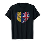 Barbados United Kingdom Heart - Dual Citizenship T-Shirt