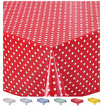 Home Direct Rectangular Oilcloth PVC Wipe Clean Tablecloth 140cm x 200cm 55x78 Small Polka Dot Red