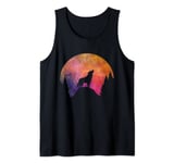 Wolf Art With Colorful Sky For Animal Lovers Cute Wolf Tank Top