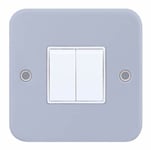 Selectric LG202MB Metal Clad Double Light Switch, 10A, 2 gang, 2 way, x-rated