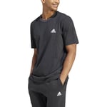 adidas Men's Seasonal Essentials Mélange Tee, Black Melange, L