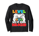 Level 100 Days Of School Unlocked Video Games Boys Gamer Long Sleeve T-Shirt