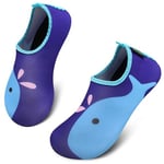 SAGUARO Enfant Chaussures Aquatiques Fille Garçon Chaussons de Plongée Chaussettes d'eau pour Sports Nautiques Piscine et Plage Natation Surf Voile Mer Rivière, Bleu Azur, 36/37 EU