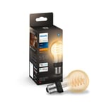 Ampoule LED à filament connectée Philips Hue E27 IP20 580lm 9W blanc doux