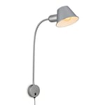BRILONER - Lampe de lit flexible, lampe de lit réglable, interrupteur à bascule, 1x E27 douille max. 10 Watt, câble inclus, chrome mat, 55 cm