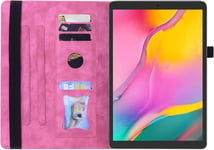 Coque Pour Samsung Galaxy Tab S5e 10.5 2019 (Sm-T725/T720) Pu Cuir Flip Case Housse Étui Tablette Galaxy Tab S5e 10.5"" Cover Avec Support Fonction, Rose Foncé Chat