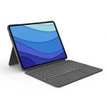 Logitech Combo Touch iPad Pro 12.9-inch (5th, 6th gen - 2021, 2022) Keyboard Case - Detachable Backlit Keyboard with Kickstand, Click-Anywhere Trackpad, Smart Connector, QWERTY UK English Layout - Grey