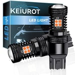 Keiurot Ampoule T20 W21/5w LED 7443 7444NA Utilisé T20 Pour Feux de Recul Feu Arrière Phares Antibrouillard DRL Feux de Jours Ampoules de Stop Pour Voiture et moto Ambre 2PCS