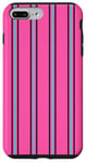 Coque pour iPhone 7 Plus/8 Plus Rose Bleu Noir Rayé Girly Esthétique Preppy Stripe