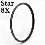 KnightX FLD UV CPL ND Star gnd filtre d'objectif de caméra pour canon eos sony nikon 49 52 55 58 62 67 72 77 mm d3300 kit dslr d5100 1300d - Type Star 8X-49mm