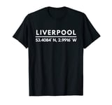 Liverpool Latitude and Longitude Liverpool Fans T-Shirt