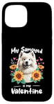 Coque pour iPhone 15 Sunflowers Valentine's Day Samoyed Dog Sammies