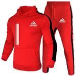 2-delat herr tracksuit 2024 höst vinter jogging sportkläder set sweatshirts hoodies jackor och träningsbyxor herrkläder red B XL