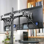 Free Standing Dual Tv Lcd Monitor Desk Mount Fit Two 2 Screens 27" O