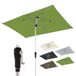 Doppler Parasol rectangulaire en Aluminium I Parasol à manivelle de Haute qualité I Parasol de Jardin pour Balcon ou terrasse - Parapluie à mât Central avec manivelle - 220 x 140 cm