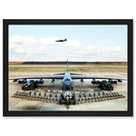 Artery8 Military Air Plane Strategic Bomber Jet B52 Stratofortress Ammo Loadout Artwork Framed Wall Art Print A4