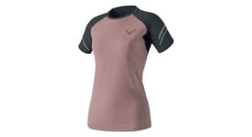 Maillot manches courtes dynafit alpine pro rose bleu femme