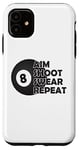 Coque pour iPhone 11 Pool Aim Shoot Swear Repeat – Funny Pool Black 8 Ball