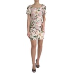 DOLCE & GABBANA Dress Pink Lily Viscose Sheath Stretch Mini IT44/US10/L 1880usd