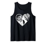 Saint Bernard Mom Dog Art Valentine's Day Heart Tank Top