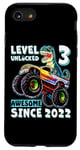 iPhone SE (2020) / 7 / 8 Level 3 Unlocked T Rex Monster Truck Dinosaur 3rd Birthday Case