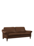 John Lewis Camber Leather Grand 3 Seater Sofa, Dark Leg